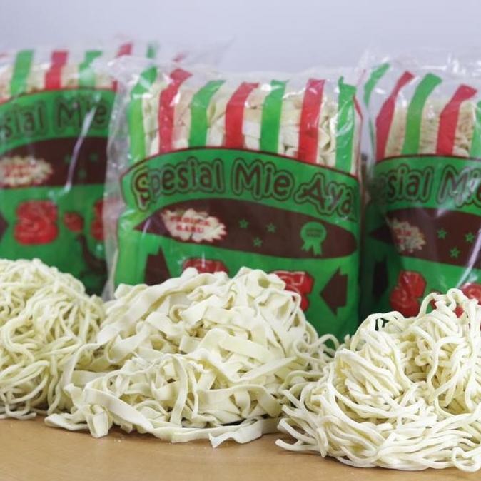 New Mie ayam mentah/mie basah telur bebek SPESIAL 500gr - Mie Halus
