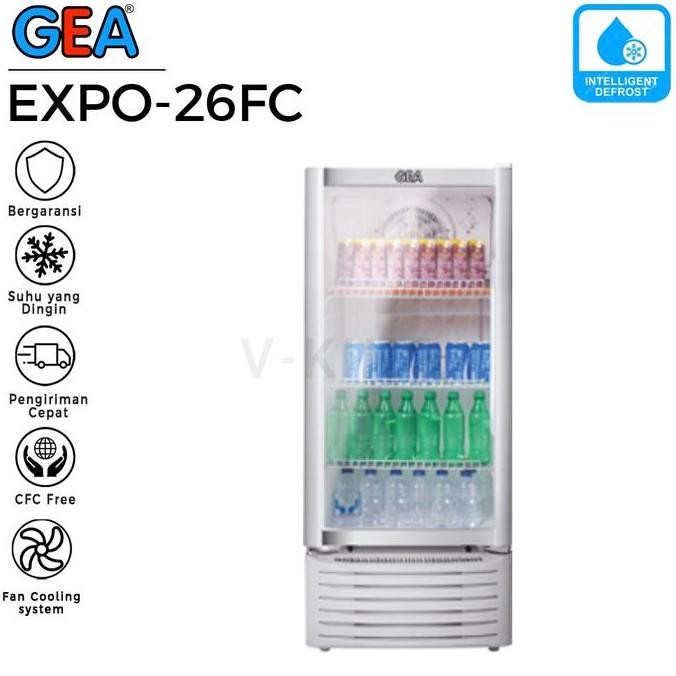 Showcase Gea Expo 26Fr / Expo 26 Fr Chiller Showcase Display Cooler Minuman Kulkas