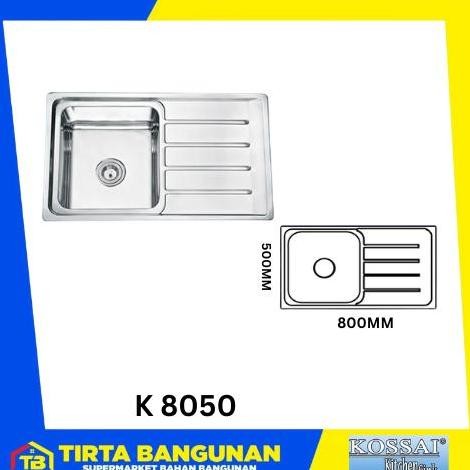 Kossai Kitchen Sink K-8050 80X50X20 Cm / Bak Cuci Piring