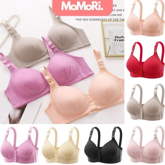 Bra Jumbo Kait Depan Bh Menyusui Wanita Tanpa Kawat Besar Kancing