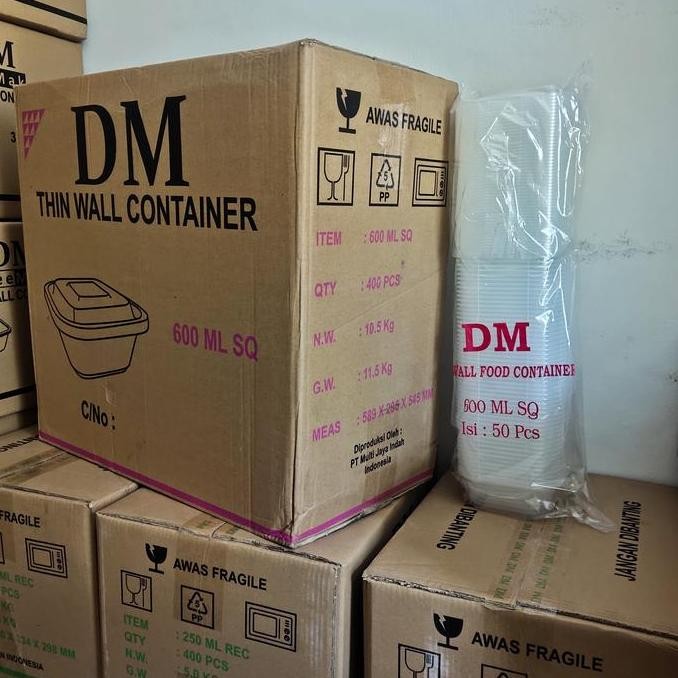 Thinwall Dm Square 600 Ml Sq - Persegi Tinggi 600Ml Sq - 400 Set