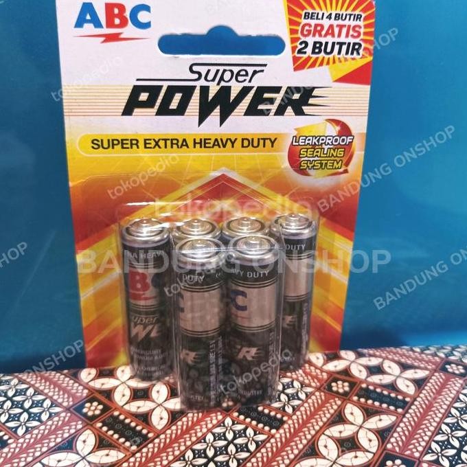 Abc Aa R6 1,5V Super Power 6 Pcs 6Pcs Batre Baterai Super Power Aa Abc