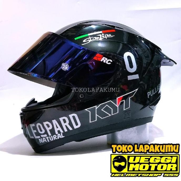 Kyt R10 Black Doff Leopard Paket Ganteng