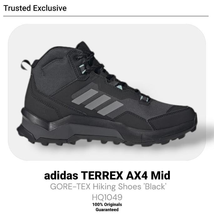 New  Boots adidas TERREX AX4 Mid GORE-TEX Hiking Shoes 'Black' HQ1049