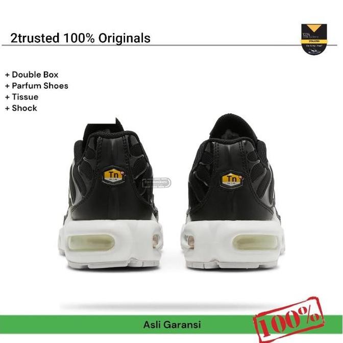 New  Sepatu Sneakers Pria NIKE AIR MAX PLUS TN BLACK WHITE ORIGINAL BNIB TrustedGuarantee