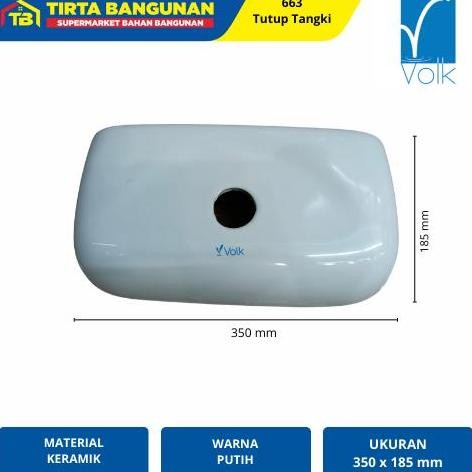 Volk 633 Magnolia Tank Cover Tutup Tangki Kloset Closet Toilet Wc Duduk Putih