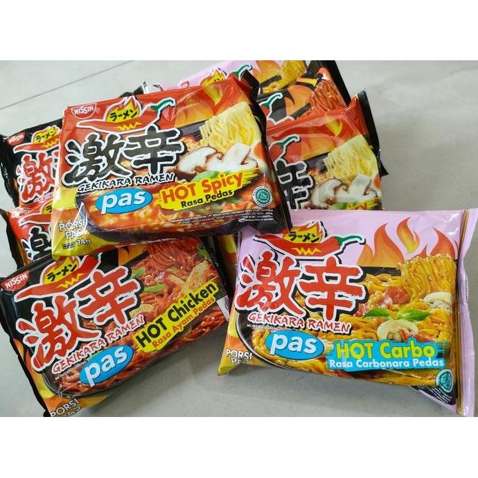 

New PAKET 7 Pcs Mie Instant Ramen NISSIN GEKIKARA RAMEN Pas HALAL ramen ala Jepang All Variant HOT CARBO HOT SPICY HOT CHICKEN Food Noodles