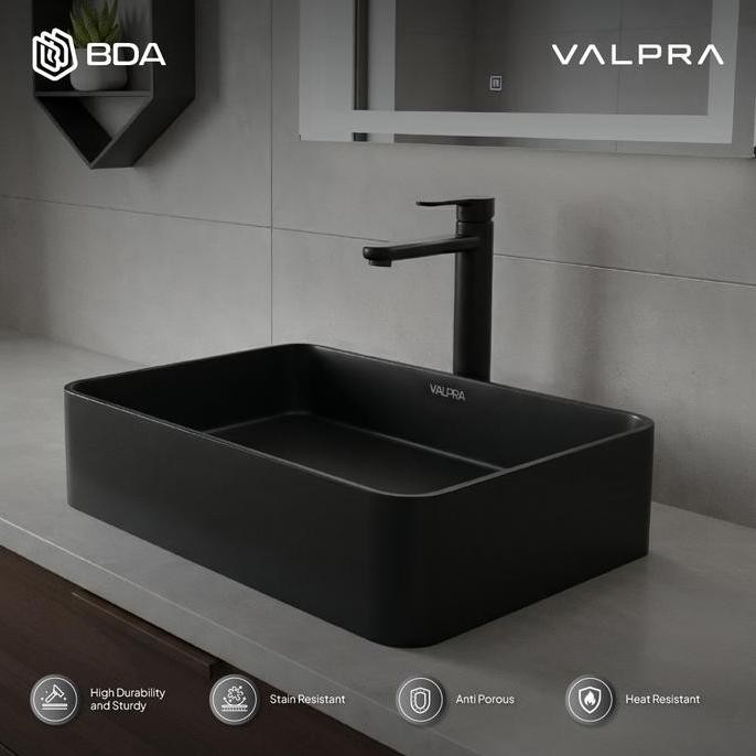 Valpra Wastafel Cuci Tangan Wastafel Kamar Mandi Wastafel Meja Wastafel Granit Kotak V Gb 5040 Sq