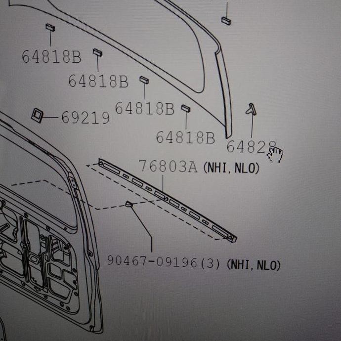 moulding pintu bagasi new luxio