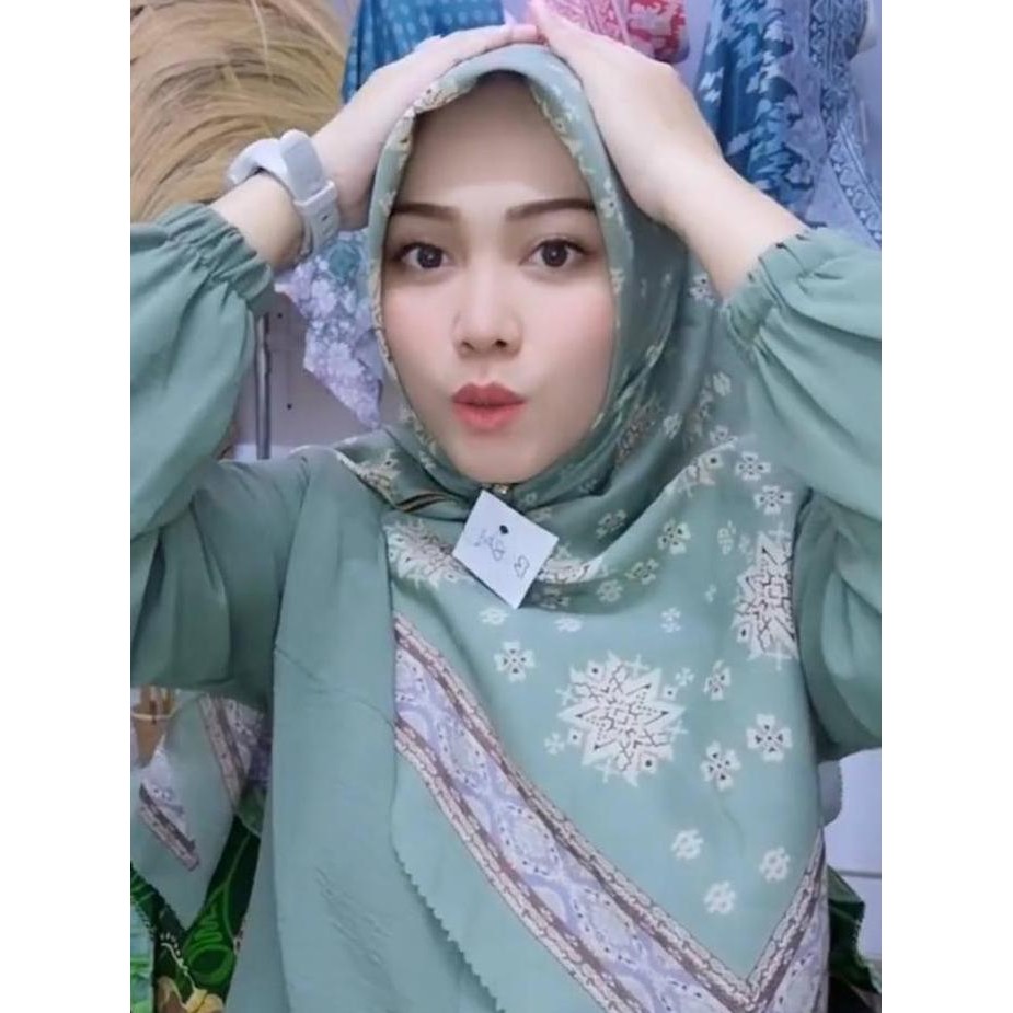 (Good) Kerudung Instant Motif Zipper Voal Premium -  Hijab Resleting Motif