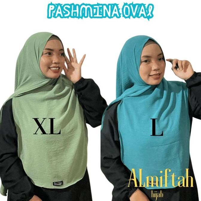 (Good) HIJAB PASMINA OVAL CRINKLE JUMBO/KRUDUNG PASMINA OVAL TERBARU/HIJAB INSTAN Pashmina Panjang A