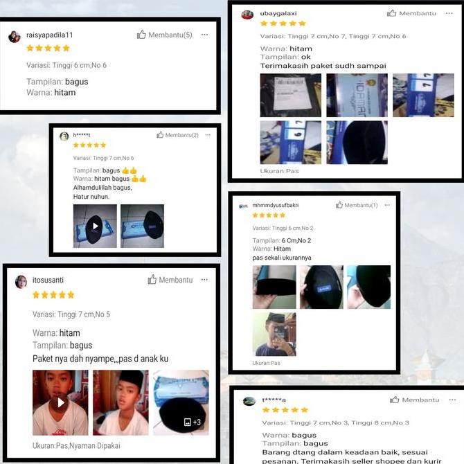 (Good) peci kopiah songkok pria tinggi 5cm 6cm 7cm hitam polos AC peci pria