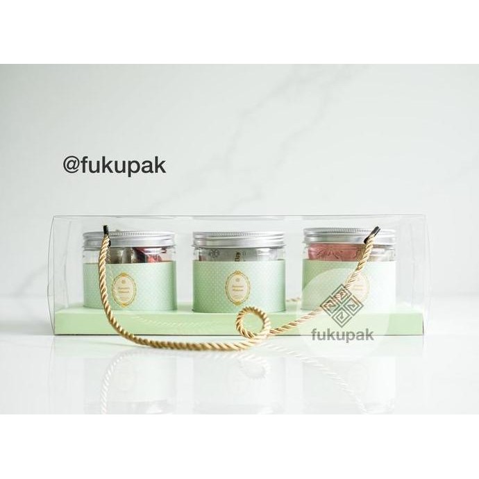 Box Mika Tali 3 Toples Kue Kering Kotak Hamper Cookies Cake Jar(20Pcs)