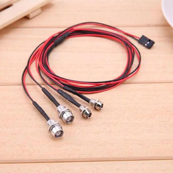 4 Pcs Lampu Led Rc 5Mm Merah Putih Hsp Tamiya Traxxas Wltoys Rc Drift