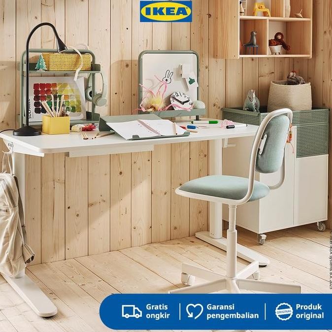 IKEA ORFJALL Kursi Kantor / Kerja Putar Minimalis Kuat Hijau Muda Kayu Meja