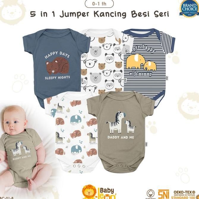 5In1 Jumsuit Bayi 100% Cotton  (Label Sni) Jumper Bayi Bc-01-8 Bodysuit Bayi Jumpsuit Anak Bayi Baju