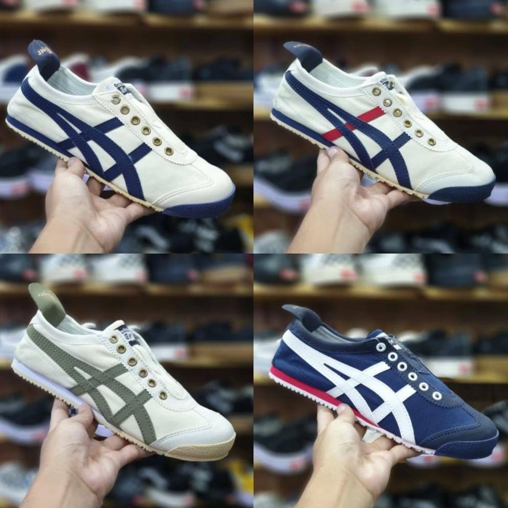 Sepatu Onitsuka TIGER Slip On Dewasa Pria / Wanita Bahan Kanvas Good Quality
