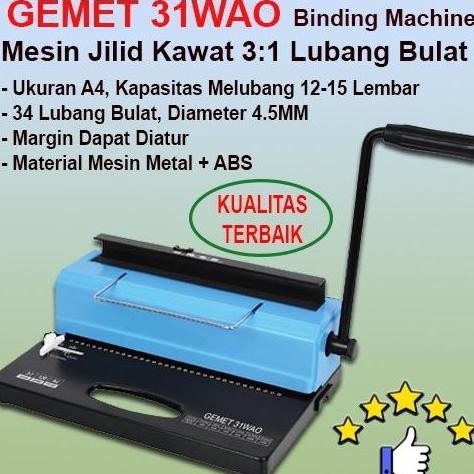 

PROMO - Mesin Jilid Spiral Kawat GEMET 31WAO Lubang Bulat Bahan Metal Kuat