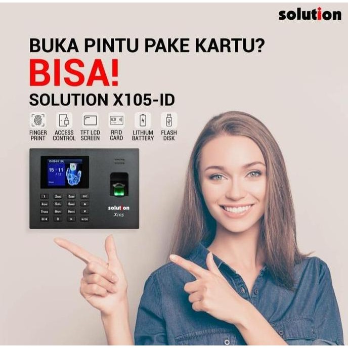 PROMO - Solution Absen FingerPrint Dan Acces Door X-105ID Backup Batre dan Lan - X105-ID