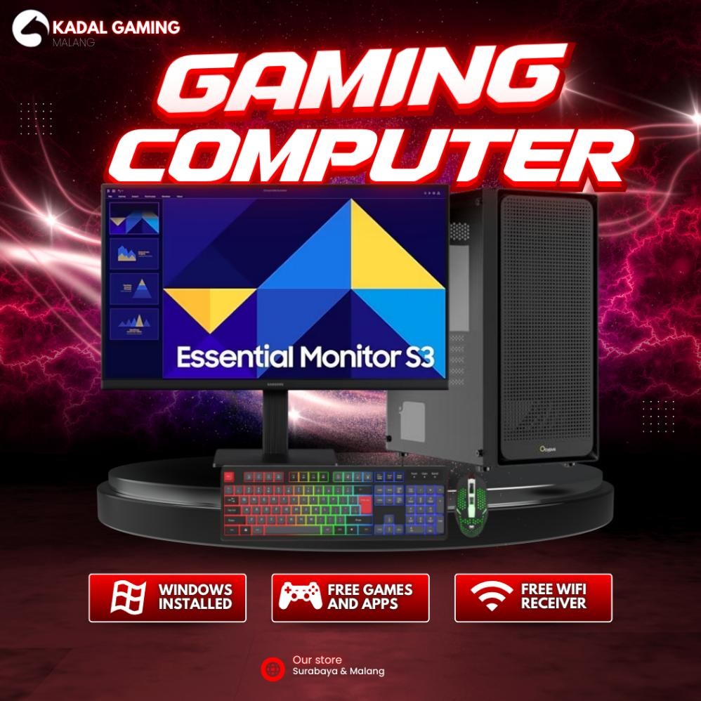 NEW PC GAMING EDITING INTEL CORE I5 12400F VGA RADEON RX 580 8GB RAM 16GB DDR4 SSD 256GB NVME VARIAN