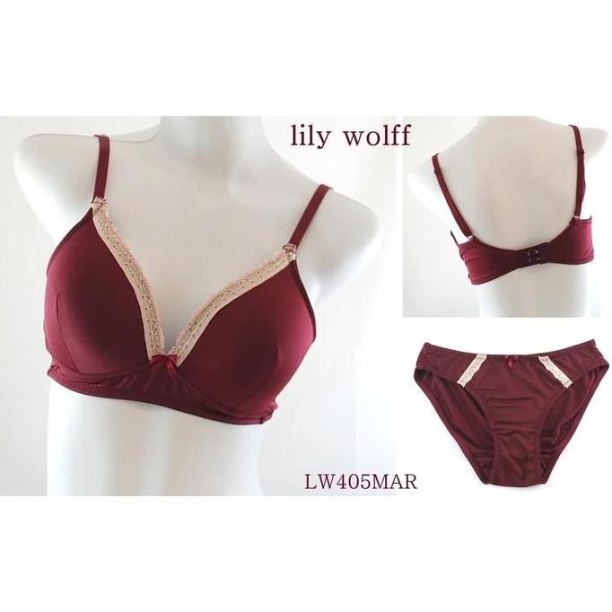 BRA SET LILY WOLF TIDAK PAKAI KAWAT WIRELESS TIDUR BH (SORELLA WACOAL