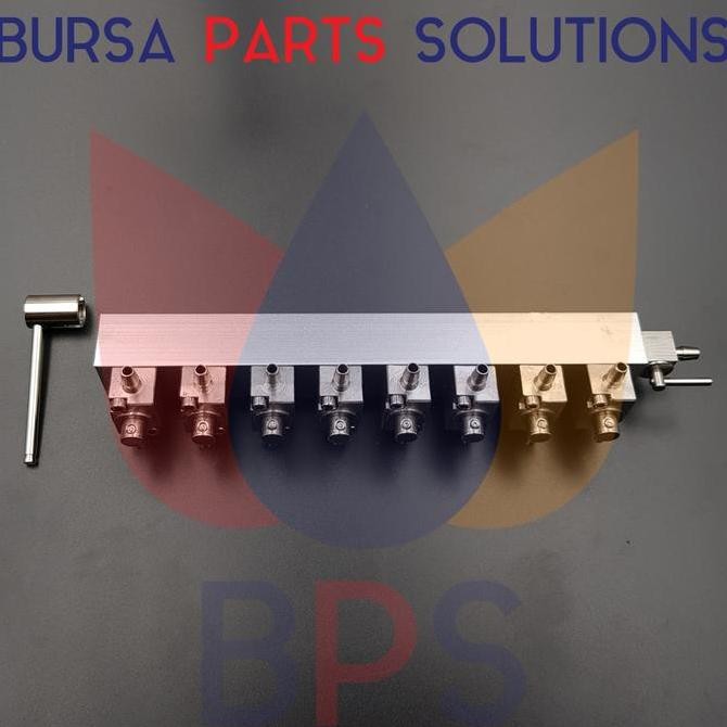 TERBARU - 8 Way Stainless Ink Valve / Keran Tinta Mesin Digital Printing 8 Jalur / Solvent / Eco Sol