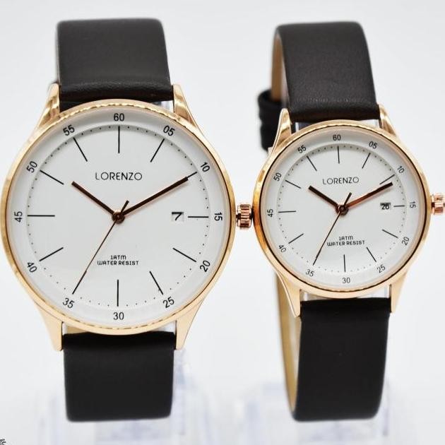 Jam Tangan Couple Lorenzo Kulit 1840 RGB