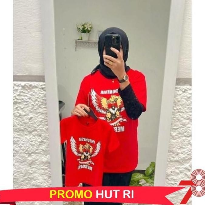 BEBAS ONGKIR - Baju Kaos Couple Keluarga Kemerdekaan/Kaos Kemerdekaan 17 Agustus