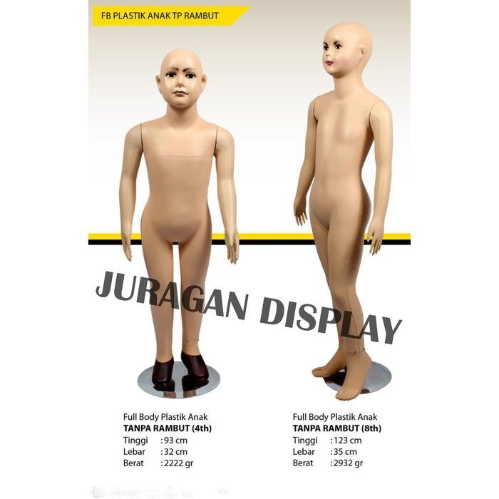 MANEKIN FULL BODY ANAK| KEPALA BOTAK |CREAM|MAKEUP|SET