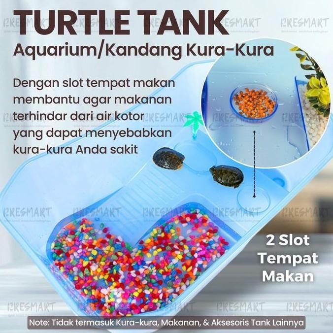 BEBAS ONGKIR - Turtle Tank L XL Tempat Kura Kura Air Bak Ember Aquarium Akuarium Kandang Kura2 Brazi