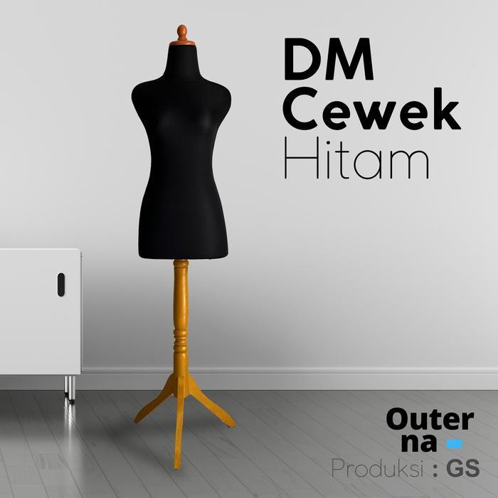 Manekin Wanita DM Hitam Kaki Besi / kayu Manekin DM Manekin Lapis Busa Manekin Wanita Dewasa Manekin