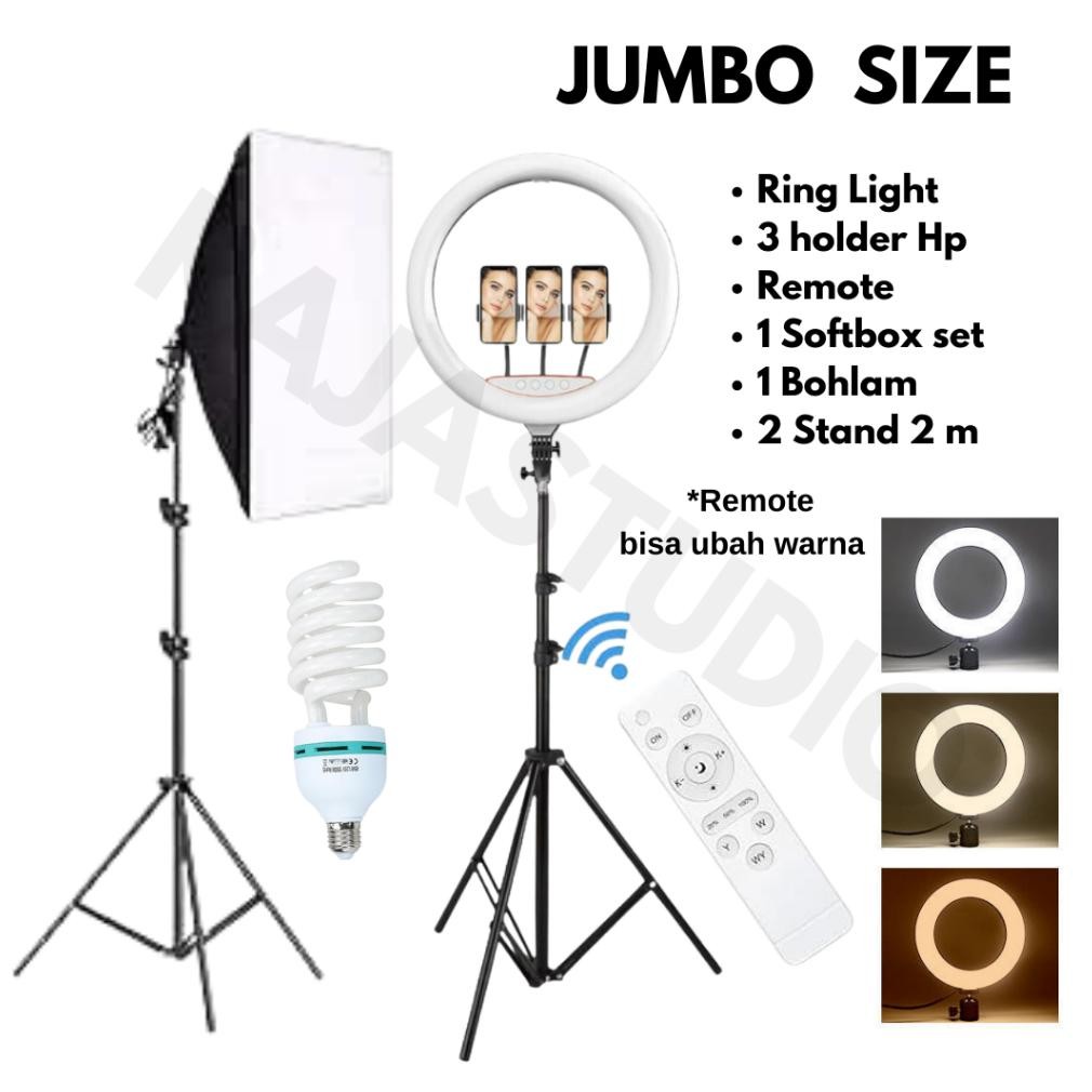Ringlight Besar 45 Cm LED Ring Light Lampu Make UP MUA Best Cahaya Terang Light Stand