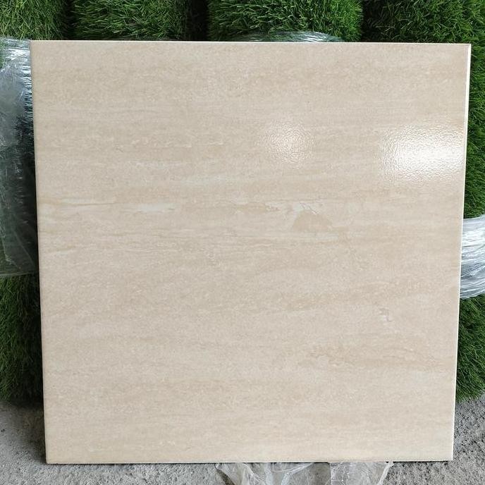 Terbaik Keramik Lantai 40X40 Glossy Hijau - Cream Motif Salur Marmer 100% Ori