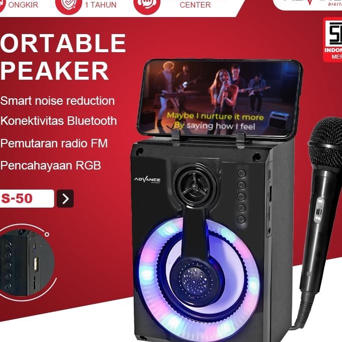 Salon Aktif Bluetooth Full Bass S50 Speaker Bluetooth Bass Speaker Aktif Sepeker Aktif Bluetooth Kar