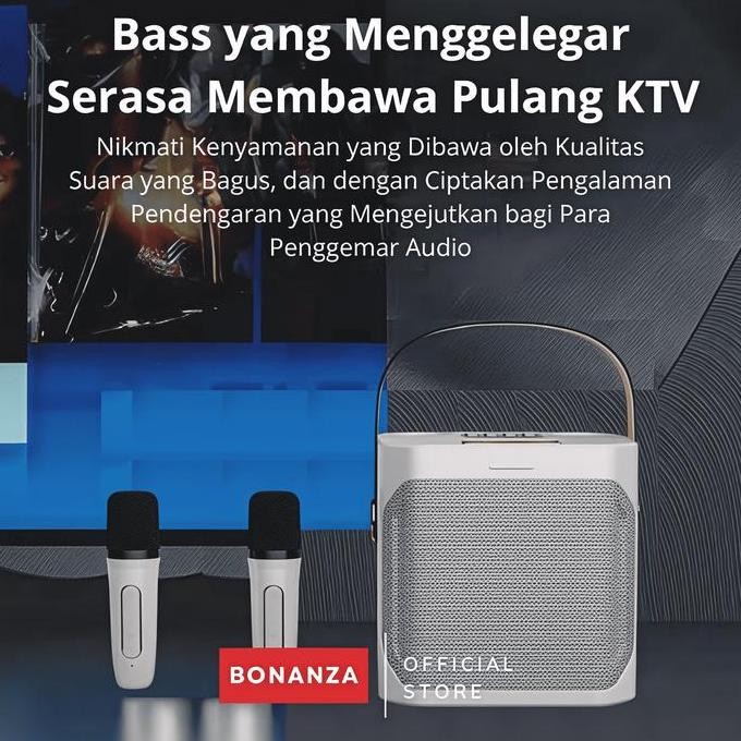 KOLEER Karaoke Set Home TV Wireless 2 Mic Speaker Bluetooth