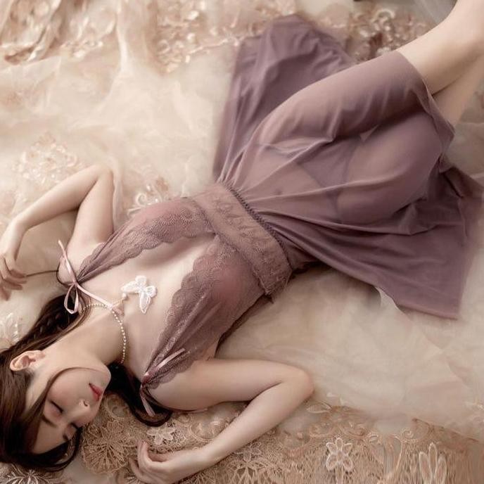 9203 Luxlace Baju Dinas Malam Wanita Hot Daster Sexy Wanita Hot Baju Tidur Dress Daster Satin Baju T