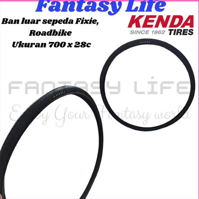 Promo Fantasy Ban Luar Sepeda Ukuran 700 x 28C Kenda Hitam sepeda Fixie Balap Roadbike | High Qualit