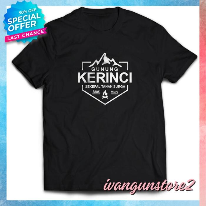 KAOS TSHIRT BAJU MURAH COMBED 30S DISTRO KERINCI TRACKING MAP PENDAKI GUNUNG NAIK SOUVENIR OLEH OLEH