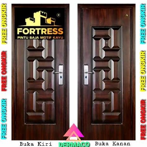 Terbaik Pintu Baja Fortress Prime 90.04 Motif Kayu / Pintu Fortress 90 Cm 100% Ori