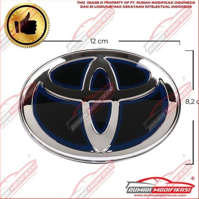 TERMURAH - EMBLEM - LOGO - TOYOTA RUSH 2006-2017 - HYBRID BLUE - BELAKANG