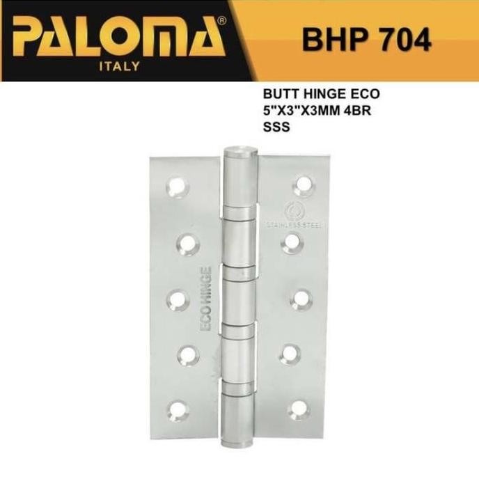 Terbaik Engsel Pintu Butt Hinge Paloma Bhp 704 Eco 5"X3"X3Mm 4Br Sss Sus 201 100% Ori