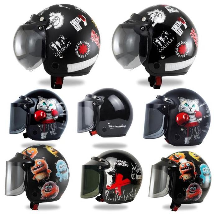 PROMO - Helm Bogo Retro Wanita Terbaru Motif Cantik Lucu