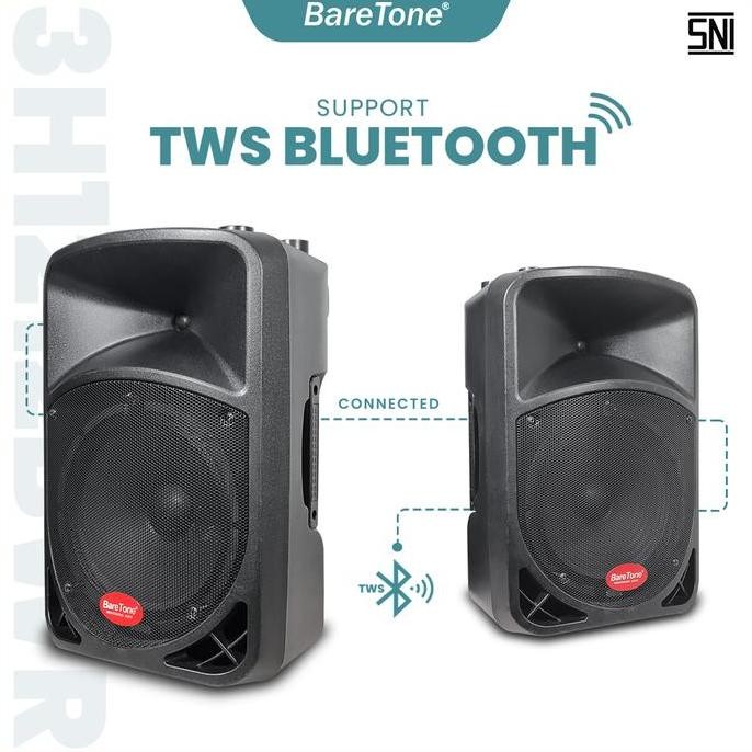 SPEAKER PORTABLE 12" BARETONE 1212BWR Wireless