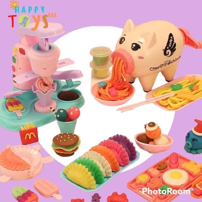 PROMO - HAPPYTOYS.888 Mainan Fun doh Play Doh Set Kitchen Set Mie Piggy / Fun doh Play Doh Set Es Cr