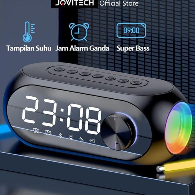 Jovitech Speaker Bluetooth Jam LED Alarm Portable Super Bass - S18