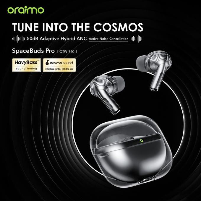 oraimo TWS Gaming Bluetooth Headset v5.4 Spacebuds Pro OTW-930 Spatial Audio Hybrid 50dB Adaptive No
