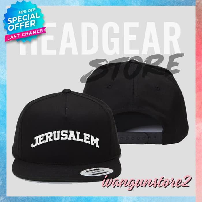 TOPI SNAPBACK HAT CAP DISTRO JERUSALEM SABLON POLOS CUSTOM INDONESIA PRIA WANITA UNISEX KEREN KATA L