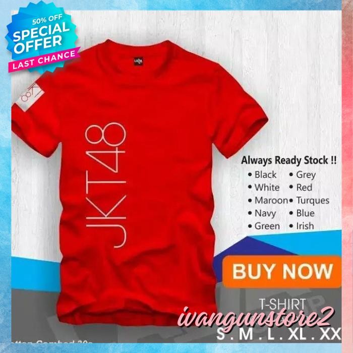 KAOS TSHIRT BAJU OBRAL MURAH COMBED 30 DISTRO JKT48 JAKARTA JKT 48 POLOS CUSTOM INDONESIA PRIA WANIT