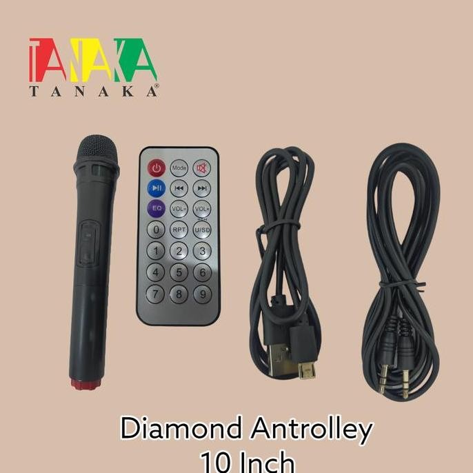 SPEAKER PORTABLE TANAKA DIAMOND ANTROLLEY 10 INCH BLUETOOTH