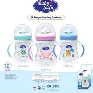 Baby Safe 3 Stage Feeding Bottle - BOTOL DOT BABY SAFE - BOTOL SUSU BAYI - BOTOL DOT PEGANGAN VIP